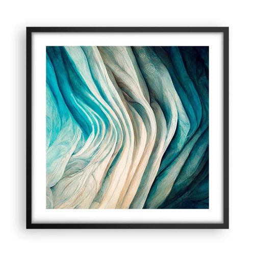 Plakat i sort ramme - Blå umættelighed - 50x50 cm