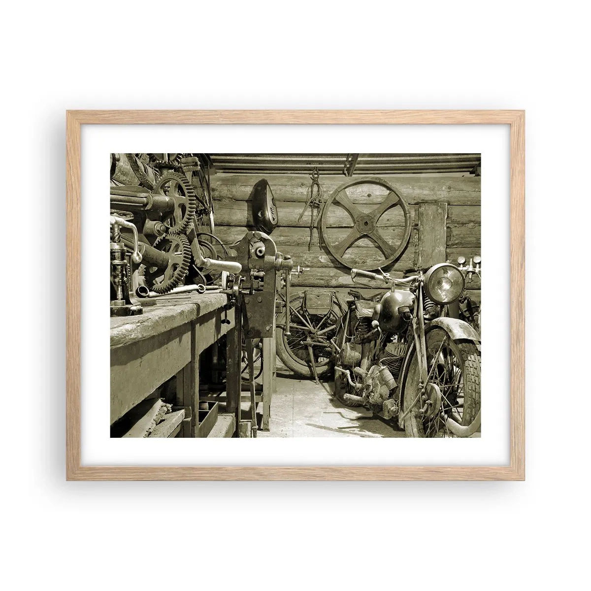 Plakat i ramme af lyst egetræ - I onkel Wladeks skur - 50x40 cm