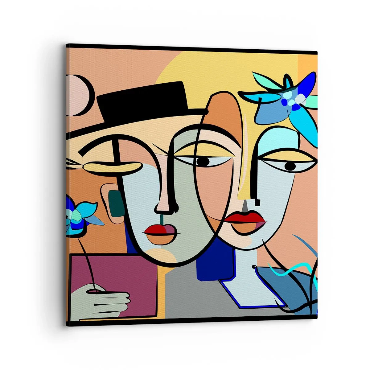 Lærredstryk - Billede på lærred - Picassos randez vous - 70x70 cm