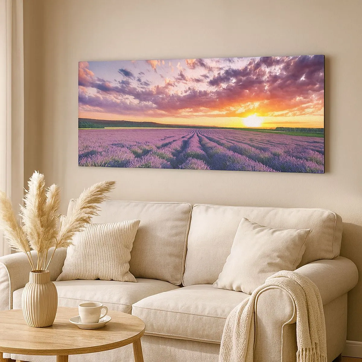Lærredstryk - Billede på lærred - Lavendelverden - 100x40 cm