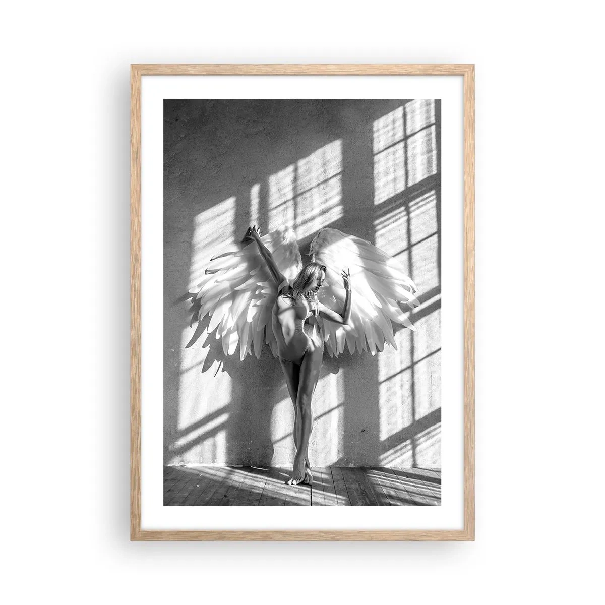 Plakat i ramme af lyst egetræ - Lige fra himlen - 50x70 cm