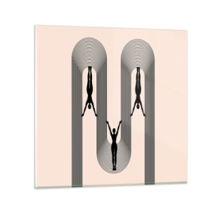 Billede på glas - På hovedet nedad - 40x40 cm