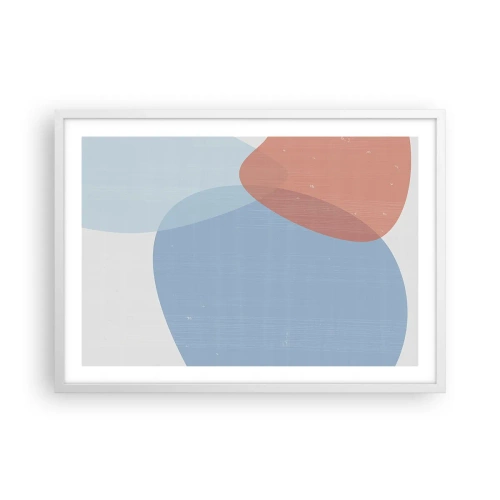 Plakat i hvid ramme - Pastelfarvede relationer - 70x50 cm