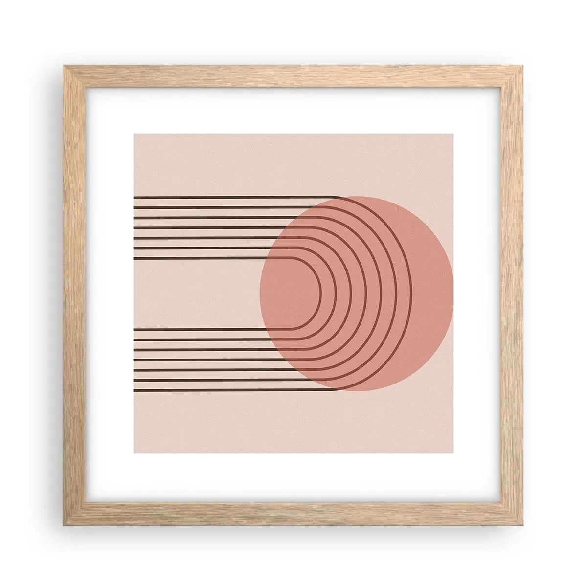 Plakat i ramme af lyst egetræ - Uimodståelig tiltrækningskraft - 30x30 cm