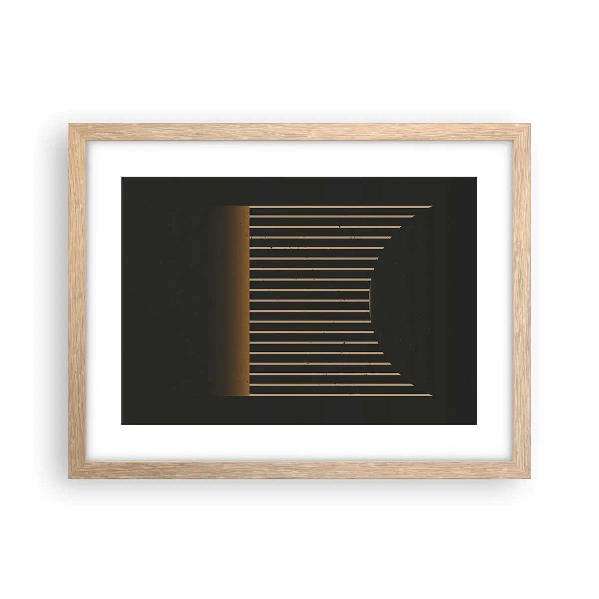 Plakat i ramme af lyst egetræ - Udforsk mørket - 40x30 cm