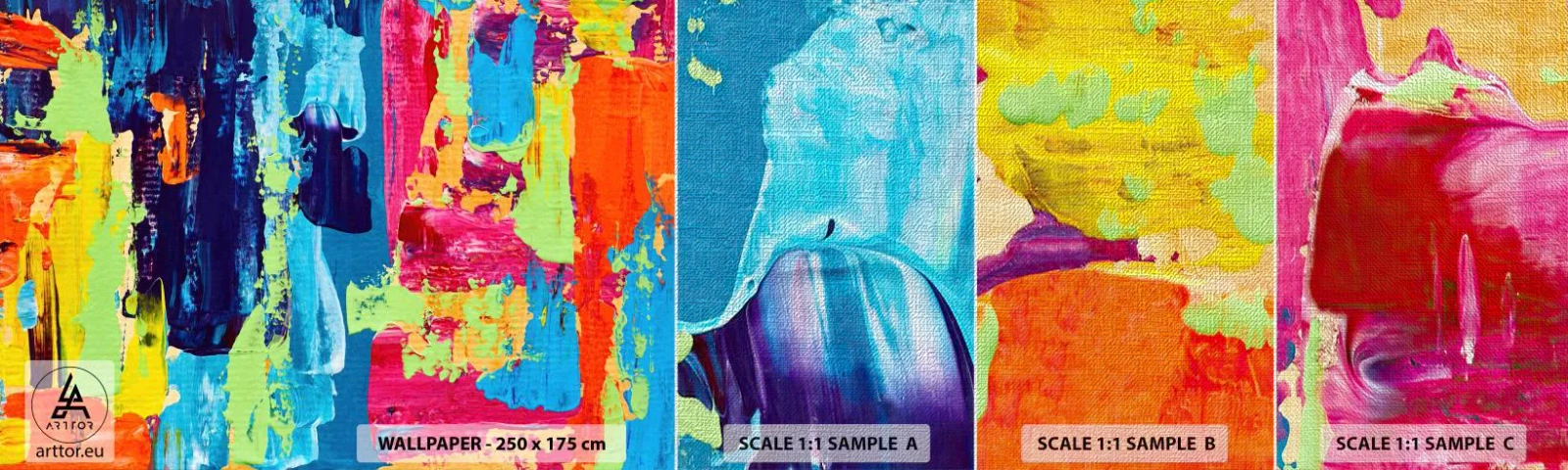 Prøve Fototapet Premium Canvas - Livet er smukt! - Abstraktion, Grafik, Stykke - 100x30 cm