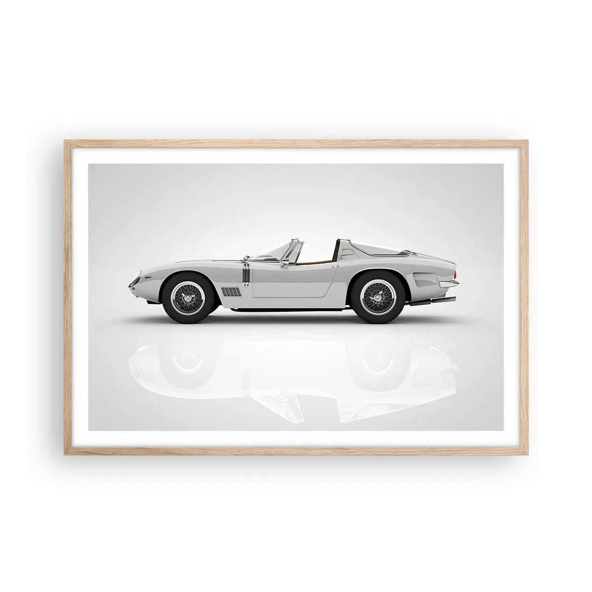 Plakat i ramme af lyst egetræ - Løftet om sjov - 91x61 cm