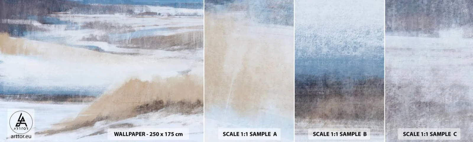 Prøve Fototapet Selvklæbende Deluxe Sticker - Vinterkomposition - Vinter, Stykke, Pastel - 100x30 cm