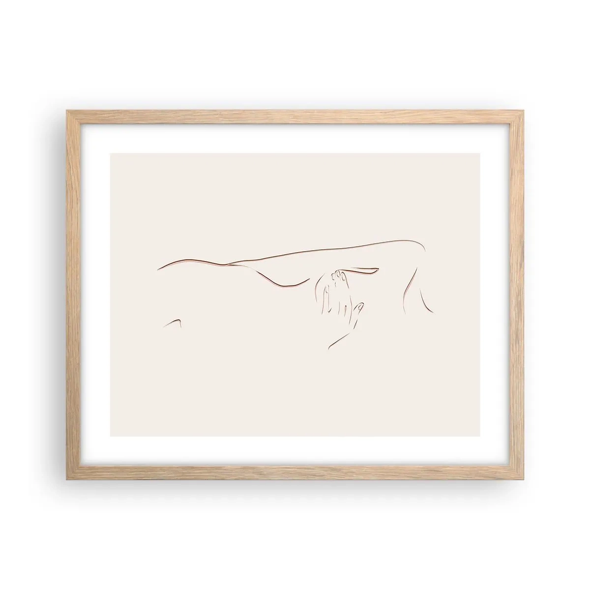 Plakat i ramme af lyst egetræ - Begærets form - 50x40 cm