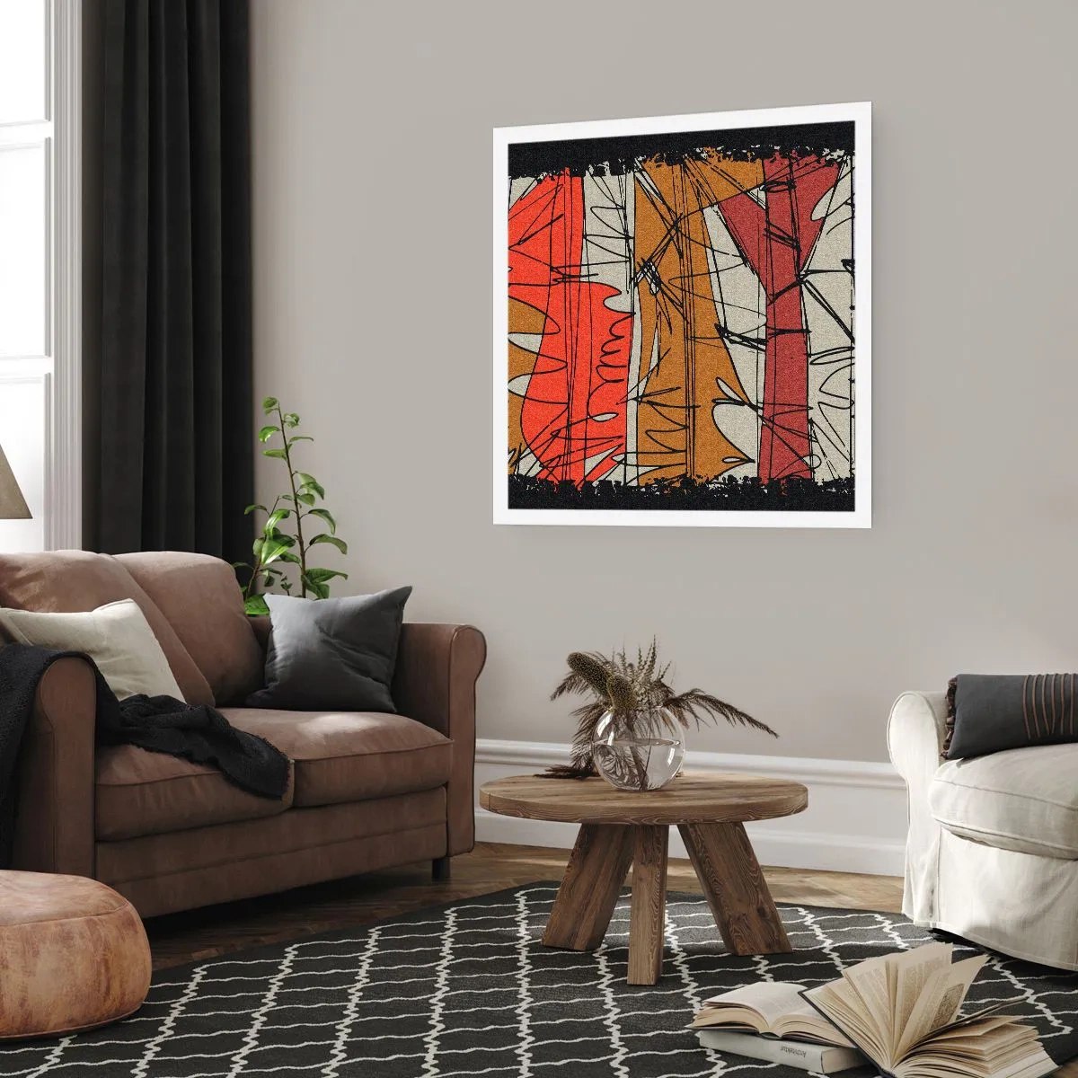 Plakat - Spontan komposition - 30x30 cm