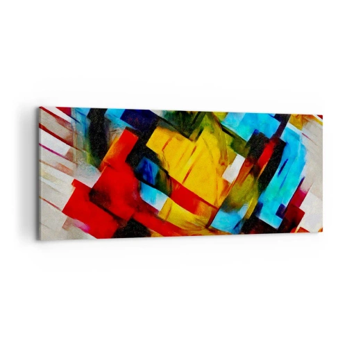 Lærredstryk - Billede på lærred - Flerfarvet lagdeling - 100x40 cm