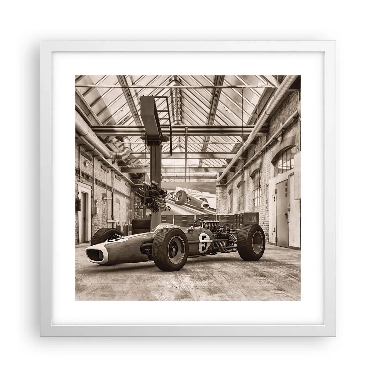 Plakat i hvid ramme - Vinderens hvile - 40x40 cm