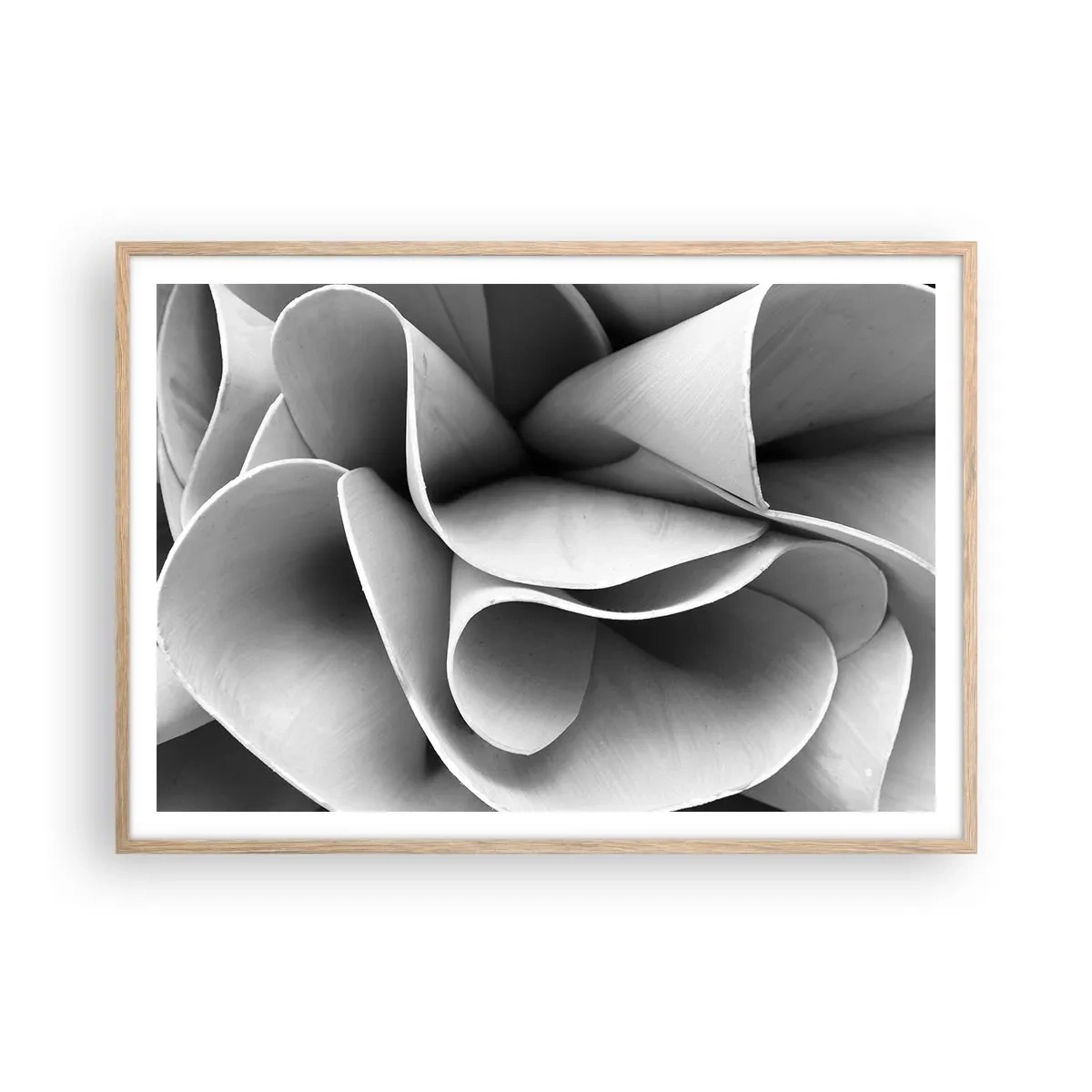 Plakat i ramme af lyst egetræ - Hvad der sker i rummet - 100x70 cm