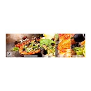 Prøve Fototapet Selvklæbende Deluxe Sticker - Af tellurholdige bestanddele - Gastronomi, Pizza, Italien - 100x30 cm