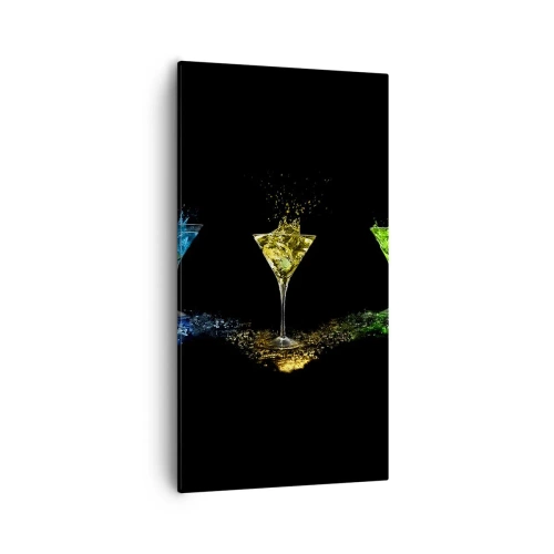 Lærredstryk - Billede på lærred - Glædens farver i krystalglas - 55x100 cm
