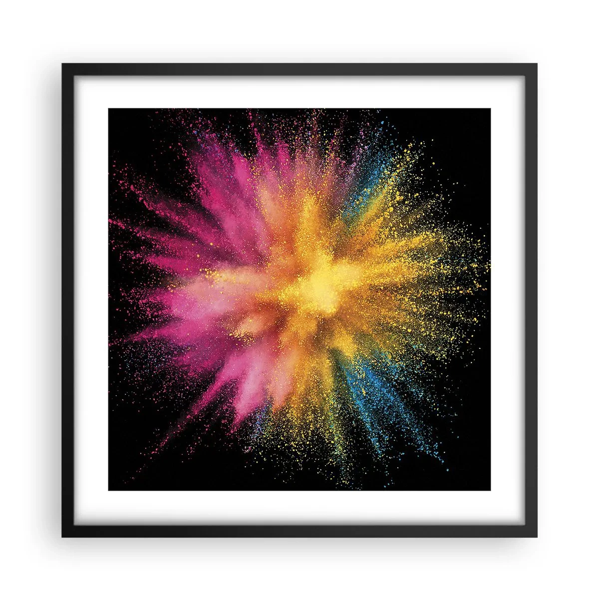 Plakat i sort ramme - Farvernes fødsel  - 50x50 cm