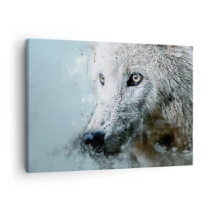 Lærredstryk - Billede på lærred - Akvarelportræt af en ulv - 70x50cm - Mød ulvesjælen - Moderne vægdekoration til stue og soveværelse ARTTOR