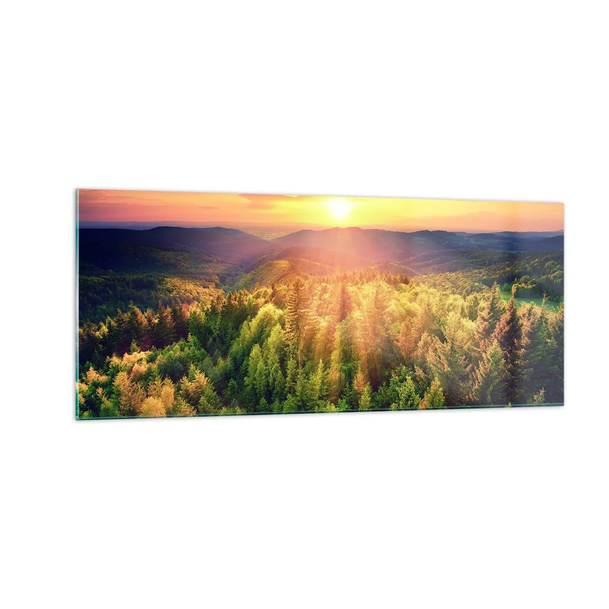 Billede på glas - Toppe og bjergtoppe - 100x40 cm