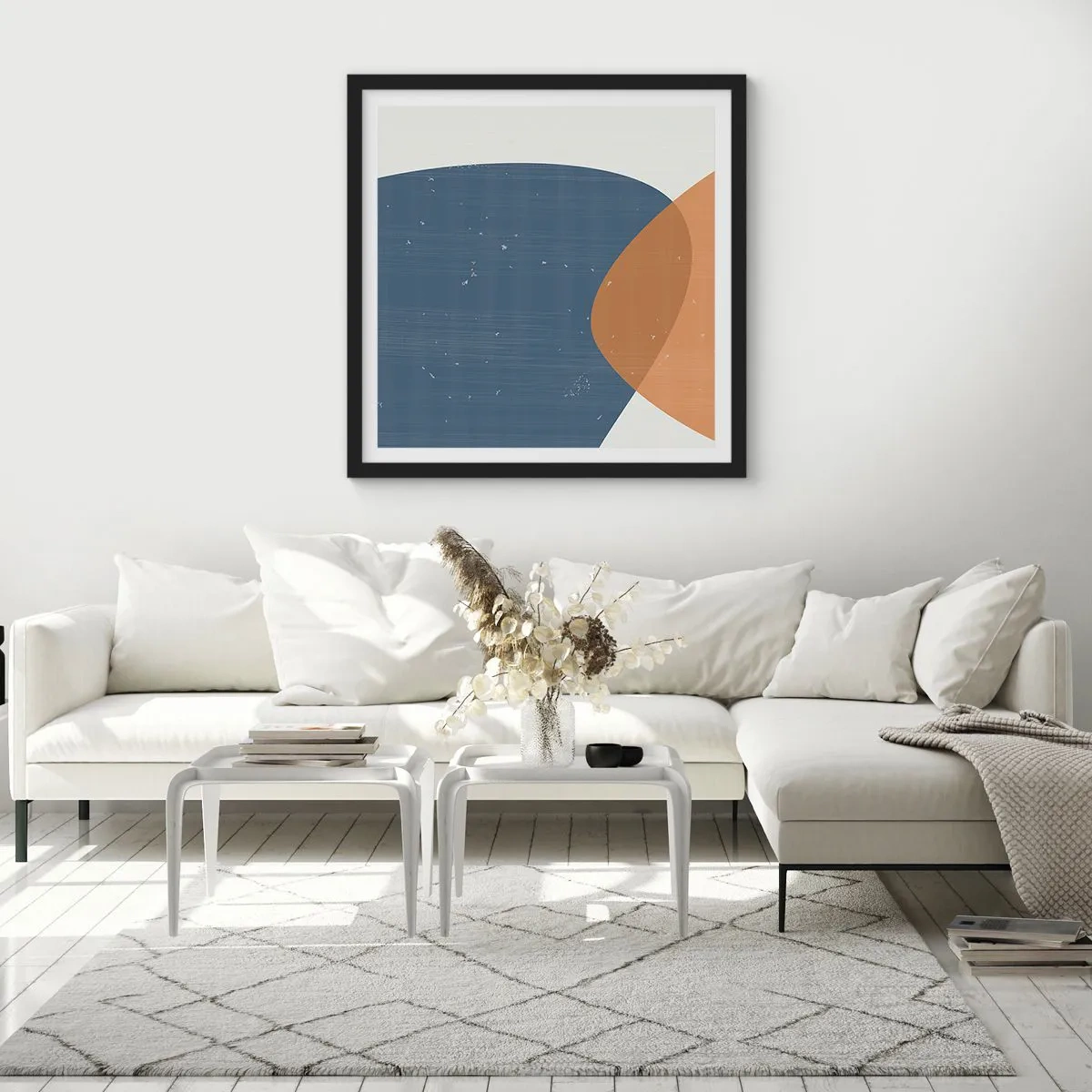 Plakat i sort ramme - Ovaler og påvirkninger - 50x50 cm