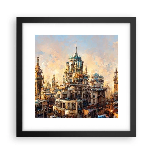 Plakat i sort ramme - En by af byer - 30x30 cm