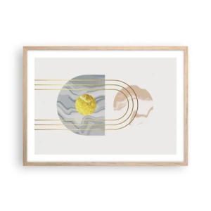 Plakat i ramme af lyst egetræ - Lysstyrke og udstråling - 70x50 cm