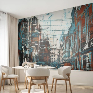 Fototapet Selvklæbende Deluxe Sticker - Et afmærket byspor - By, Arkitektur, Stykke - 250x175 cm