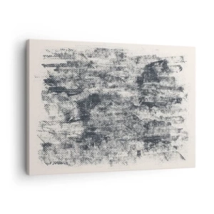 Lærredstryk - Billede på lærred - Abstrakt tåget komposition i grå nuancer - 70x50cm - Tågeagtig sammensætning - Moderne vægdekoration til stue og soveværelse ARTTOR