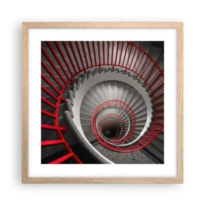 Plakat i ramme af lyst egetræ - Arkitektoniske lege - 40x40 cm