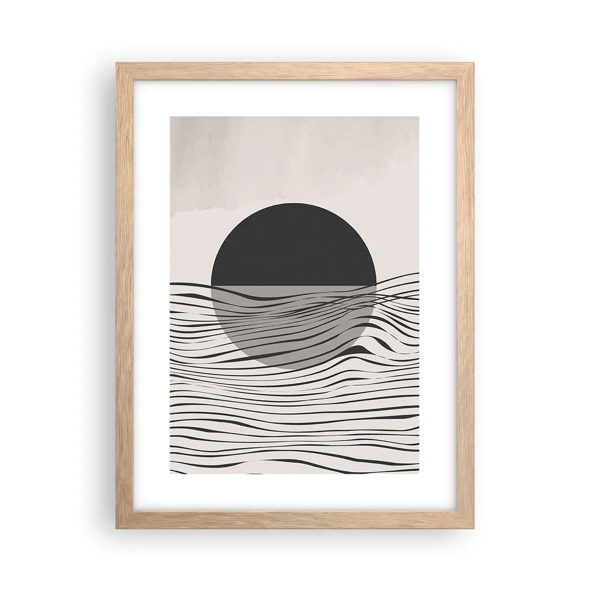 Plakat i ramme af lyst egetræ - Halvkomposition - 30x40 cm