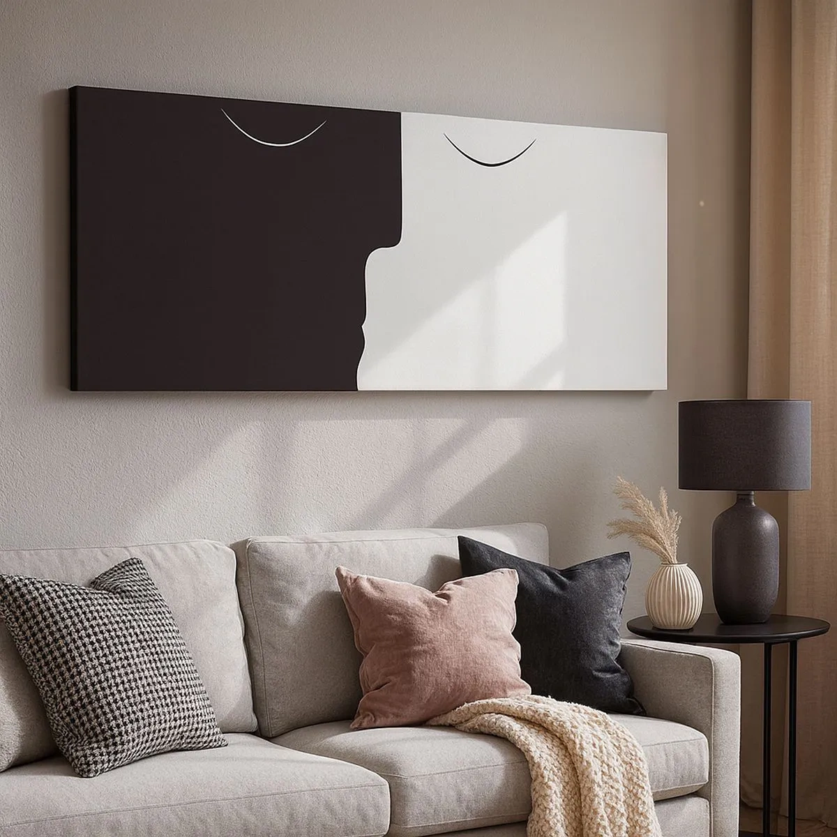 Lærredstryk - Billede på lærred - Modsætningernes enhed - 100x40 cm