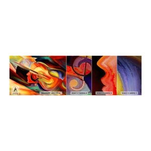 Prøve Fototapet Premium Canvas - Og alt er i orden - Abstraktion, Kvindens ansigt, Violin - 100x30 cm