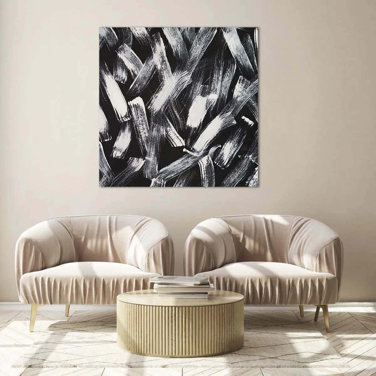 Billede på glas - Abstraktion i den industrielle ånd - 60x60 cm