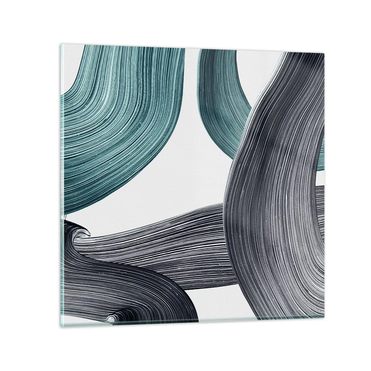 Billede på glas - Smaragdgrønne og sorte stier - 50x50 cm