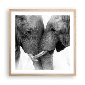 Plakat i ramme af lyst egetræ - Hjertelig tilståelse - 50x50 cm