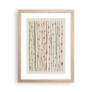Plakat i ramme af lyst egetræ - Musikalsk farvenotation - 30x40 cm