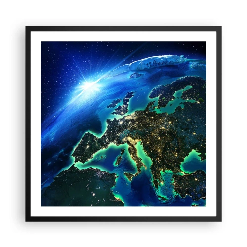 Plakat i sort ramme - Et funklende Europa - 60x60 cm
