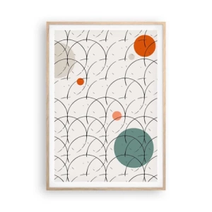 Plakat i ramme af lyst egetræ - I popkunstens ånd - 70x100 cm