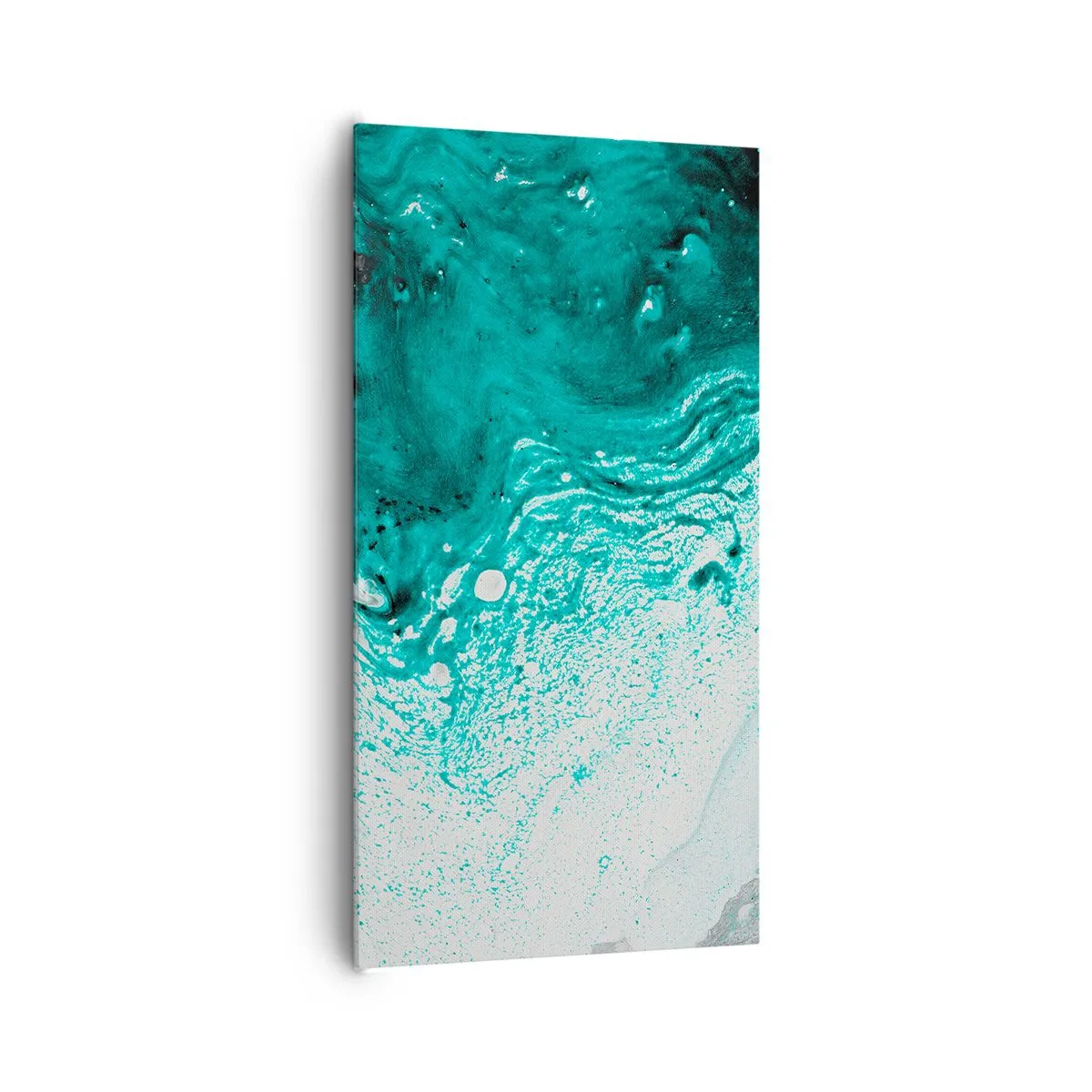 Lærredstryk - Billede på lærred - Opløses i hvidt og turkis - 65x120 cm
