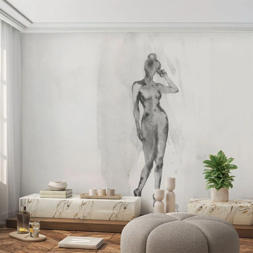 Fototapet Selvklæbende Deluxe Sticker - En undersøgelse af idealet om kvindelighed - Kvinde, Kvindelig krop, Grafik - 350x256 cm
