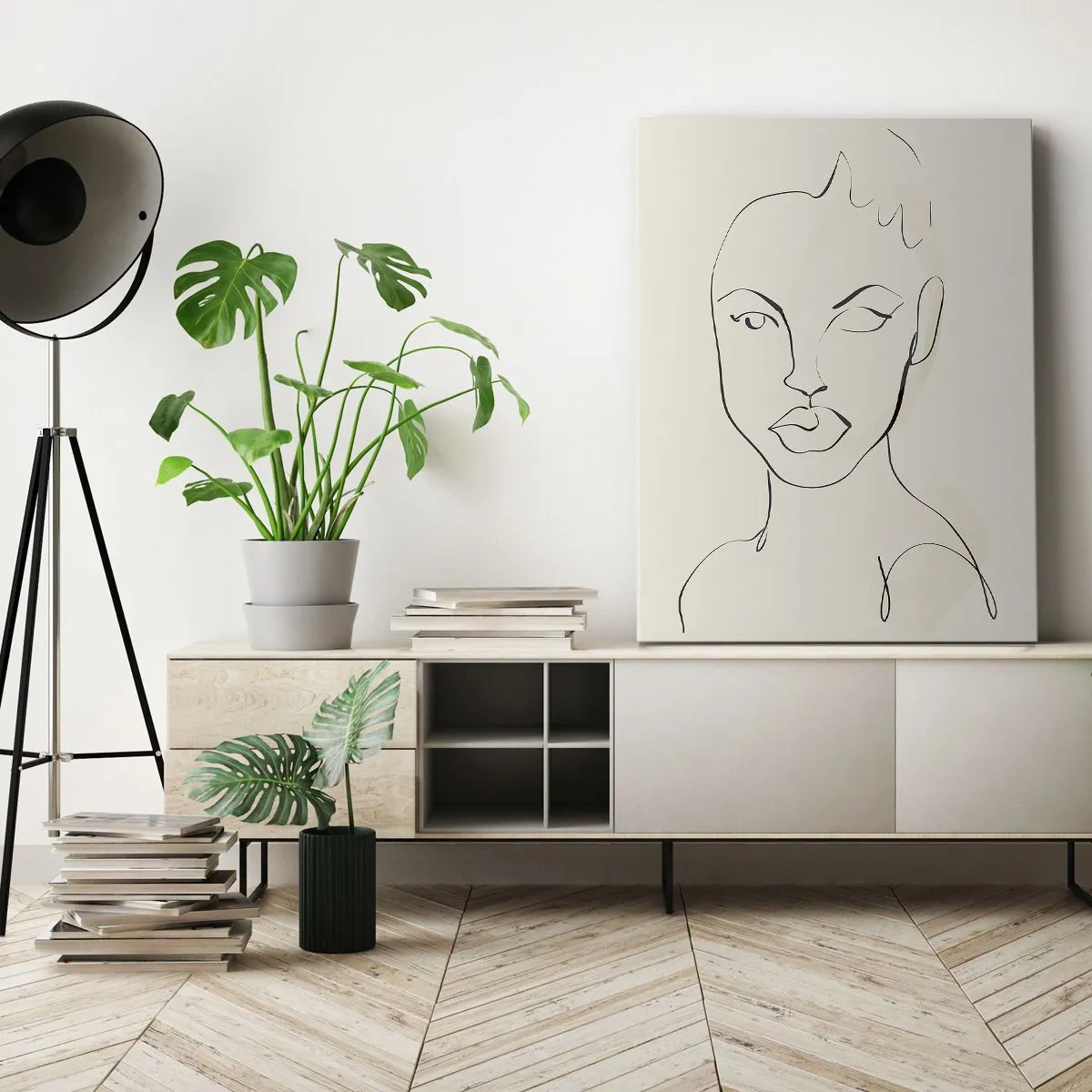 Lærredstryk - Billede på lærred - Omrids af sensualitet - 80x120 cm