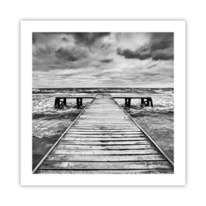 Plakat - Jeg venter på, at vinden blæser væk... - 50x50 cm