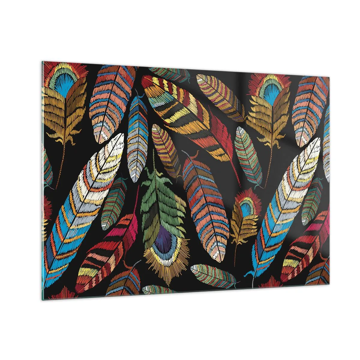 Billede på glas - Fuglekarneval - 100x70 cm