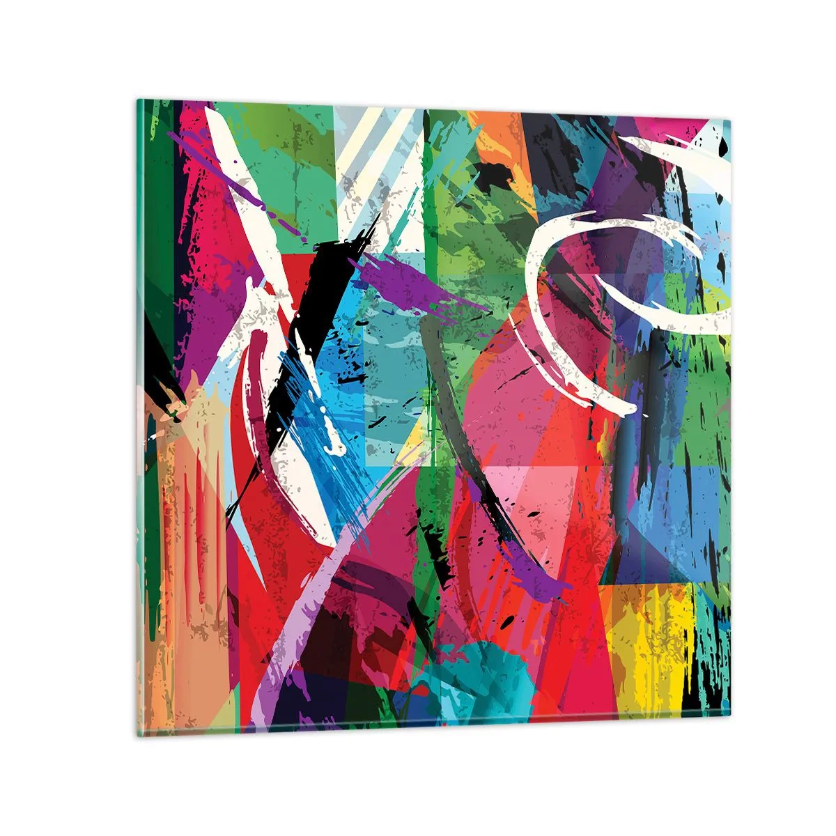 Billede på glas - Hurtig, livlig og hoppende - 70x70 cm