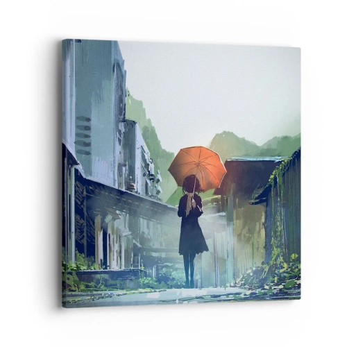 Lærredstryk - Billede på lærred - Revitaliserende regn - 40x40 cm