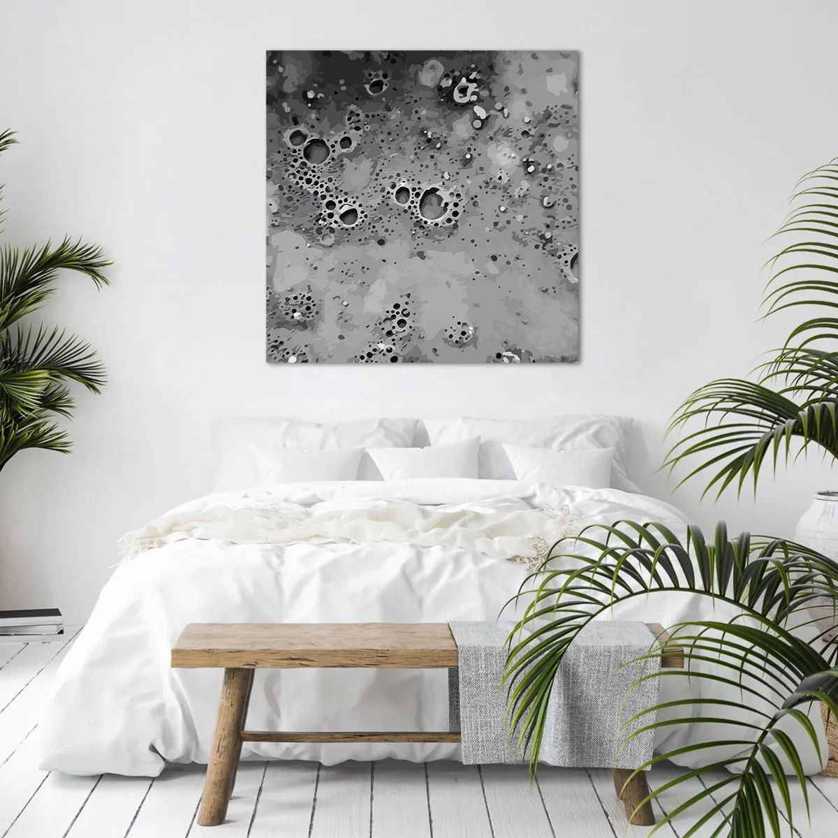 Lærredstryk - Billede på lærred - Som et månelandskab - 40x40 cm
