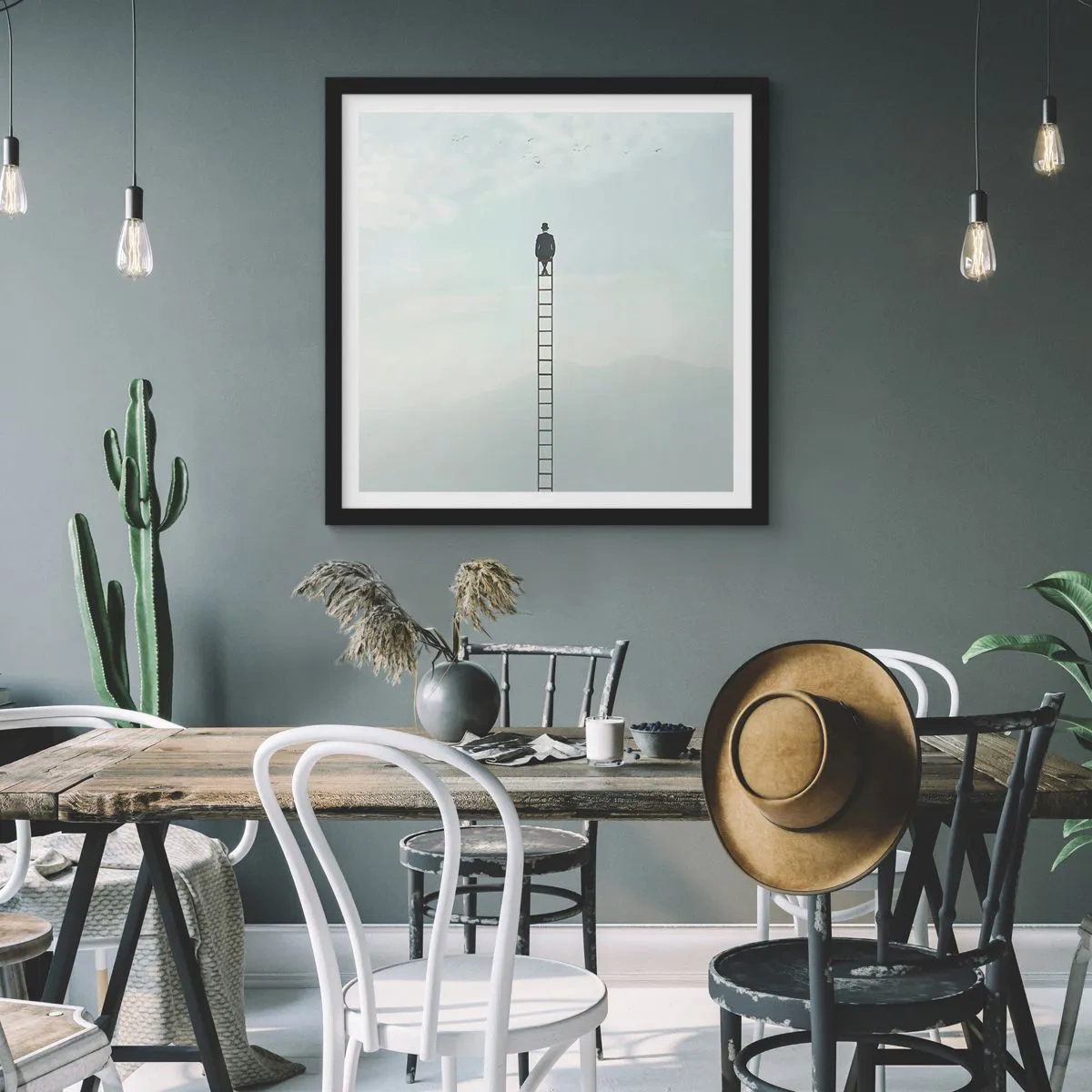 Plakat i sort ramme - Stig yderligere - 40x40 cm