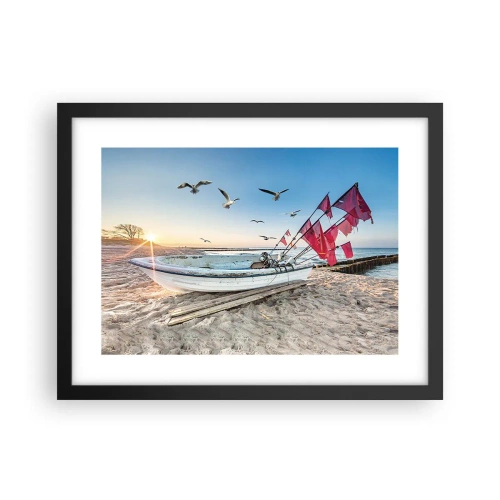 Plakat i sort ramme - Et velfortjent hvil - 40x30 cm