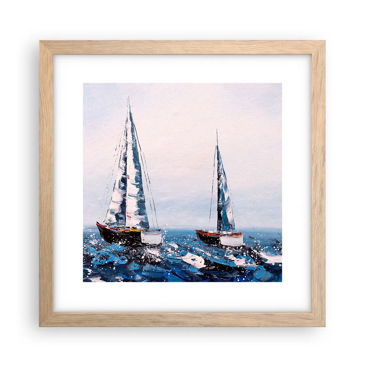 Plakat i ramme af lyst egetræ - Vindens broderskab - 30x30 cm