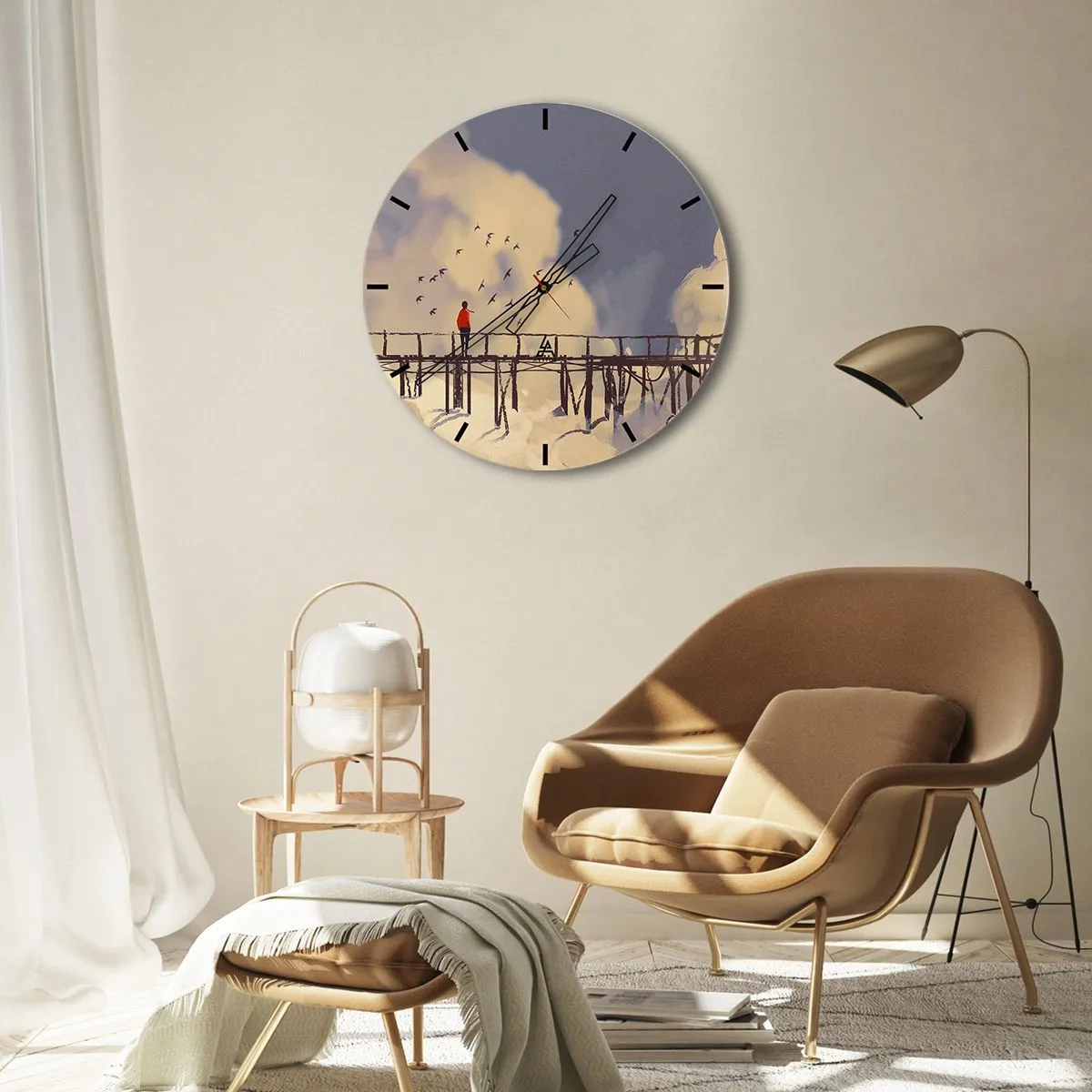 Vægur, Uret - Blå længsel - 40x40 cm