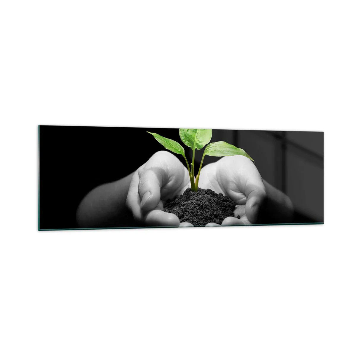Billede på glas - Jeg elsker naturen, jeg beskytter den - 160x50 cm